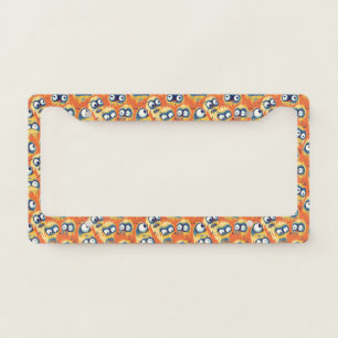 Cute Halloween Monster Yellow Orange License Plate Frame