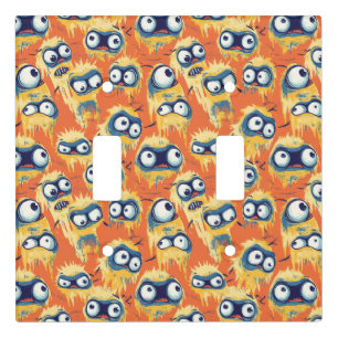 Cute Halloween Monster Yellow Orange Light Switch Cover