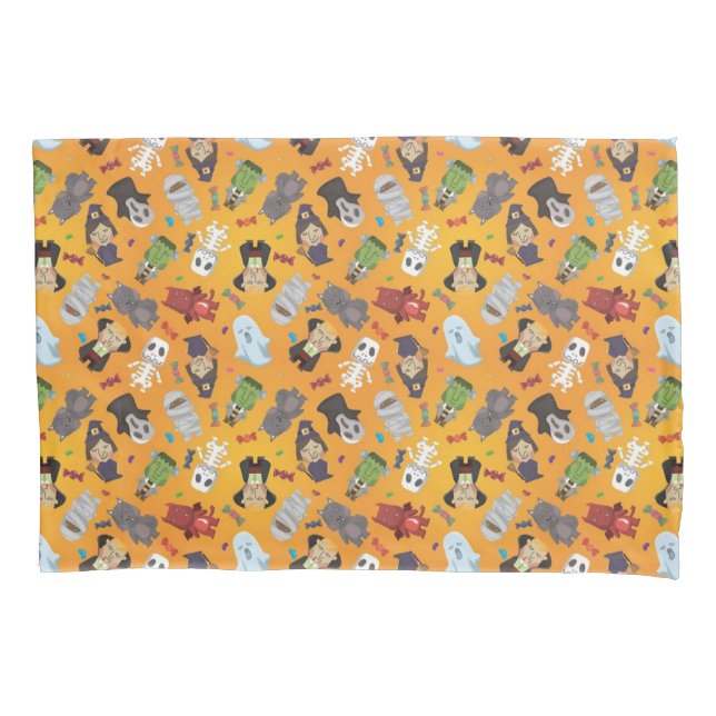 Cute Halloween Monsters Pattern Pillow Case (Front)