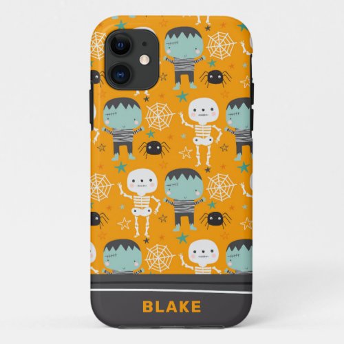 Cute Halloween Monsters Personalized iPhone 11 Case