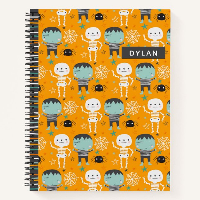 Cute Halloween Monsters Personalized Sketchbook Notebook (Front)