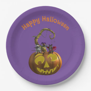 Cute Halloween Mouse Trio Paper Plates