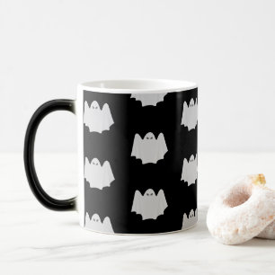 Cute Halloween Mug - Black and White Ghost Pattern