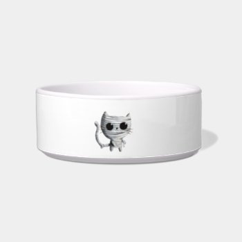 Cute Halloween Mummy Cat Bowl by partymonster at Zazzle