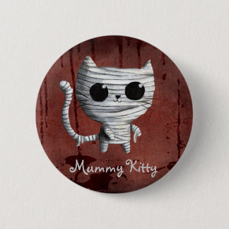 Cute Halloween Mummy Cat Pinback Button