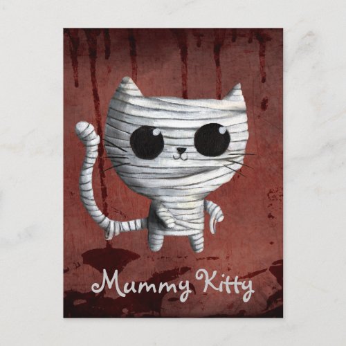 Cute Halloween Mummy Cat Postcard