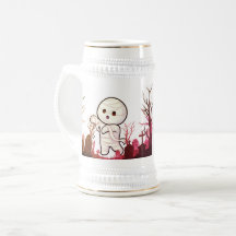 Cute Halloween Mummy in Spooky Graveyard – Funny &