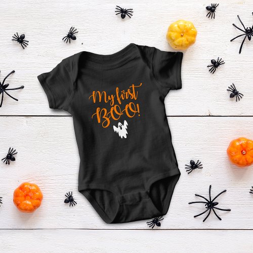 Cute Halloween My First Boo Ghost Baby Bodysuit