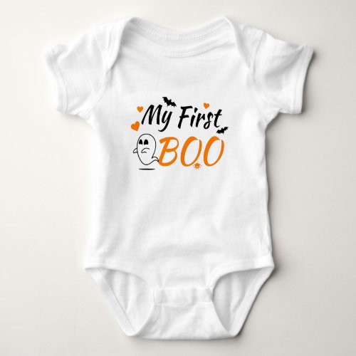 Cute Halloween My First Boo My 1st Boo Halloween  Baby Bodysuit