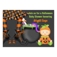 Cute Halloween Neutral Baby Shower Invitation