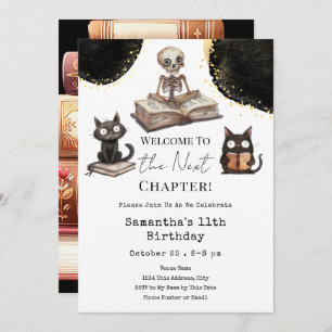 Cute Halloween Next Chapter 11th Birthday Invitation
