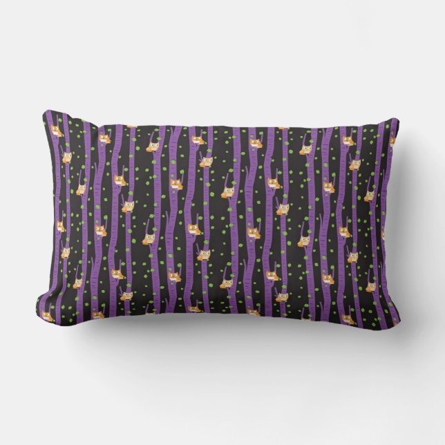 Cute Halloween Night Owl Lumbar Pillow (Front)