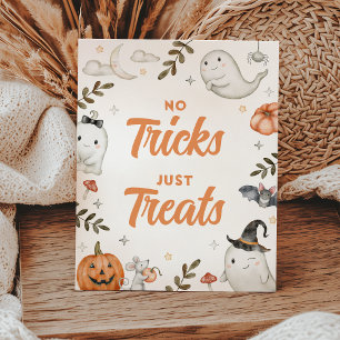 Cute Halloween No Tricks Just Treats Sign