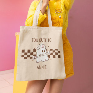 Cute Halloween Nurse Doctor Hospital Brown Ghost Tote Bag