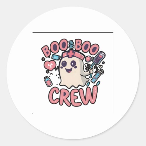 cute Halloween Nurse Ghost   Classic Round Sticker