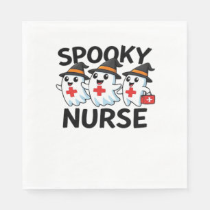 Cute Halloween Nurse Ghosts Cartoon Classic T-Shir Napkins