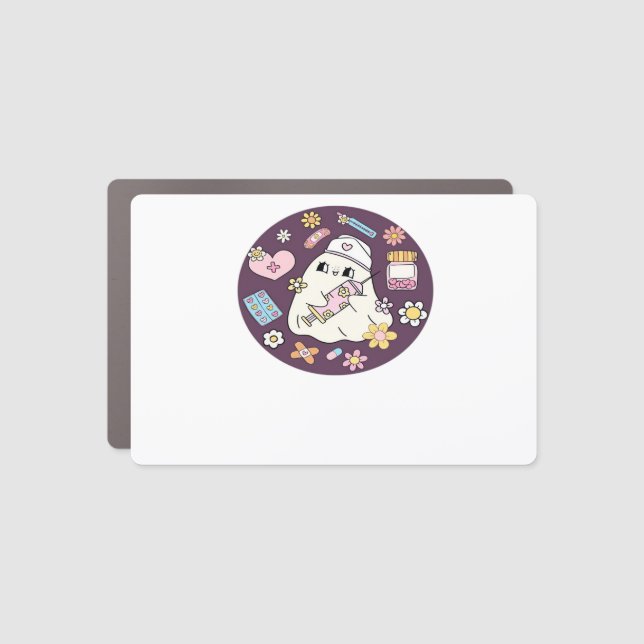 Cute Halloween Nurse Oversized T-Shirt Car Magnet (Front)