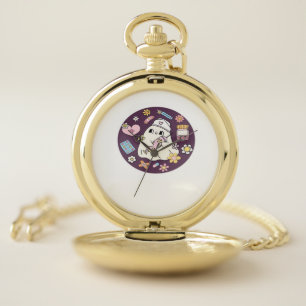 Cute Halloween Nurse Oversized T-Shirt Pocket Watch