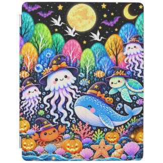 Cute Halloween Ocean Sea Animals Underwater Witchy iPad Smart Cover