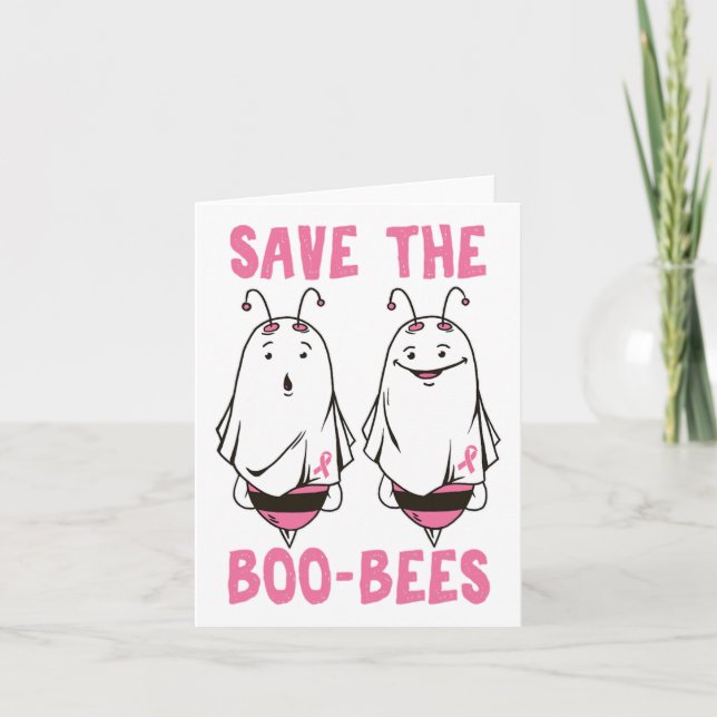 Cute Halloween October Breast Cancer Awareness Sav Card (Front)