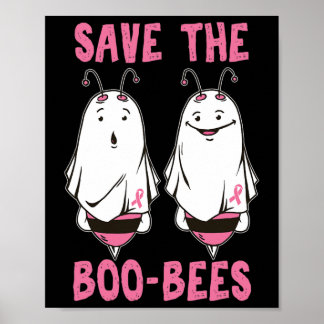 Cute Halloween October Breast Cancer Awareness Sav Poster