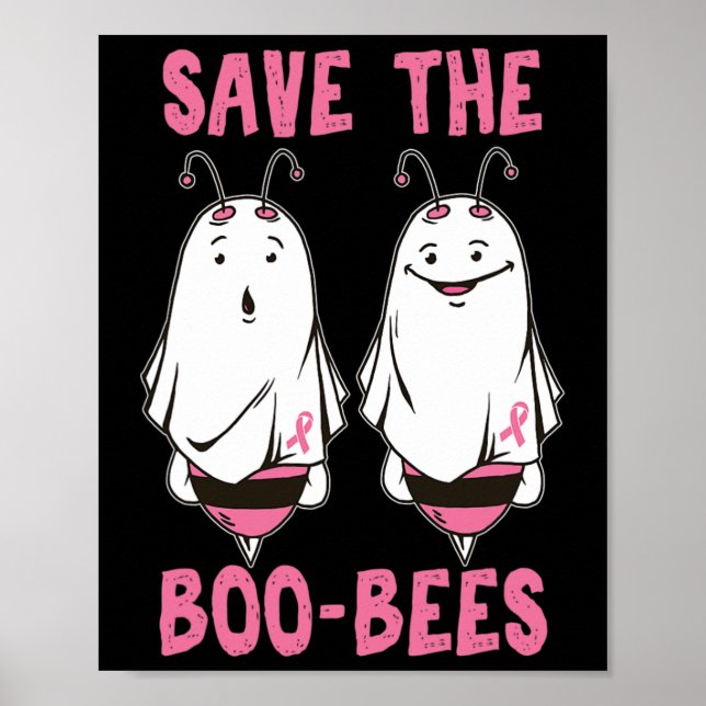 Cute Halloween October Breast Cancer Awareness Sav Poster (Front)
