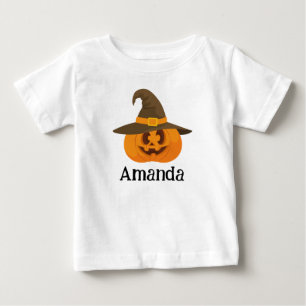 Cute Halloween Orange Jack O Lantern Pumpkin Face Baby T-Shirt
