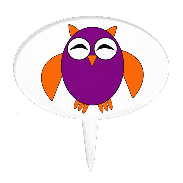 Cute Halloween Owl Cake Pick (Front)