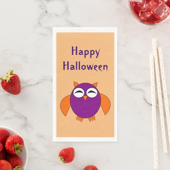 Cute Halloween Owl Custom Paper Guest Towels (Insitu)