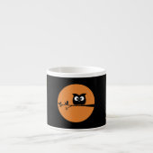 Cute Halloween Owl + customised background colours Espresso Cup (Front)