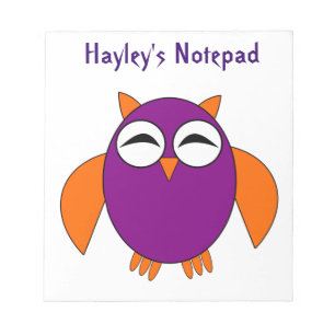 Cute Halloween Owl Customizable Notepad