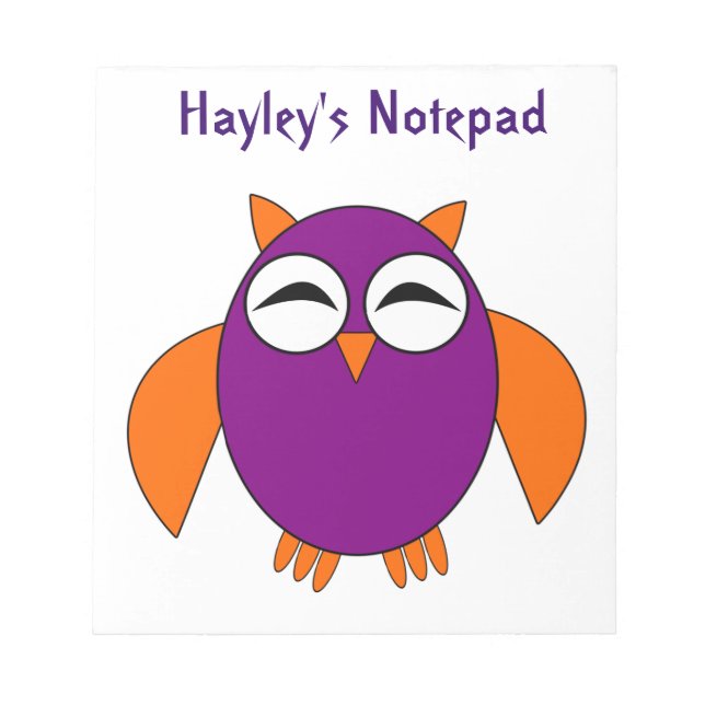 Cute Halloween Owl Customizable Notepad (Front)