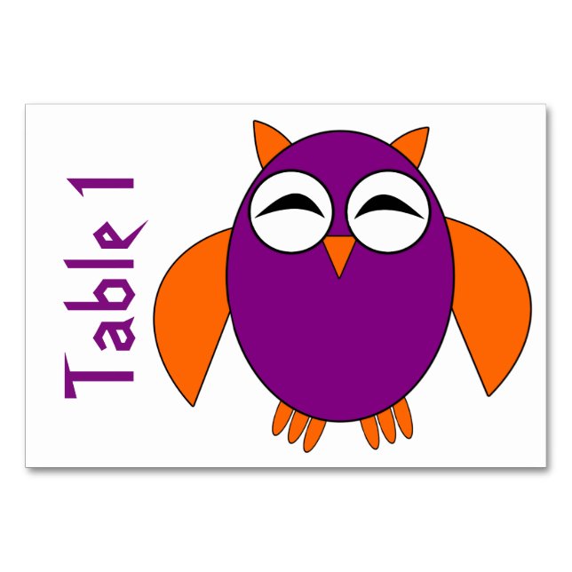 Cute Halloween Owl Customizable Tablecard Table Number (Front)