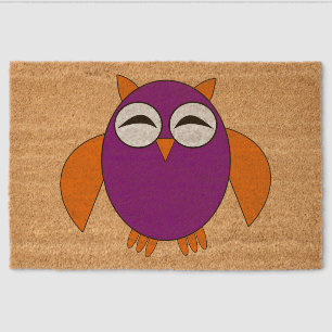 Cute Halloween Owl Fiber Doormat