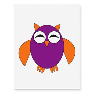 Cute Halloween Owl Giant Temporary Tattoo