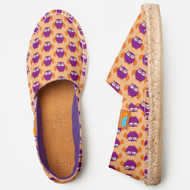 Cute Halloween Owl Patterned Espadrilles (Side)