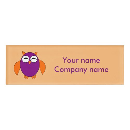 Cute Halloween Owl Personalized Name Tag