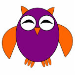 Cute Halloween Owl Photo Sculptur Statuette<br><div class="desc">This photo sculpture features a cute owl with its eyes shut as if it is sleeping and cute claws. Its body is purple and its wings,  ears and claws and beak are orange. This cute owl is so adorable adults will love it just as much as kids.</div>