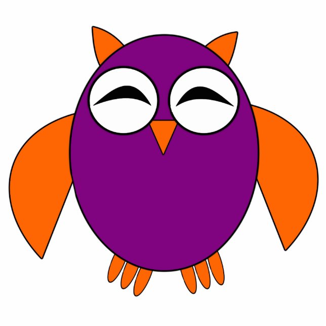 Cute Halloween Owl Photo Sculptur Statuette (Front)