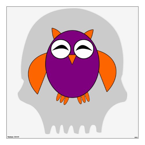 Cute Halloween Owl Skull Decal