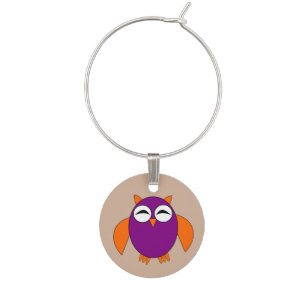 Cute Halloween Owl Wine Charm