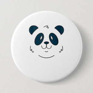 Cute Halloween Panda Bear Face Costume Button
