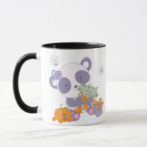 Cute Halloween Panda Bouquet of Eyes Halloween Mug