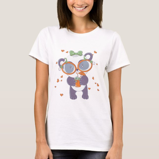 Cute Halloween Panda Eyeball Hearts Halloween Mug T-Shirt (Front)