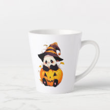 Cute Halloween Panda Latte Mug | Kawaii Panda in P