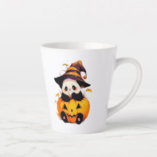 Cute Halloween Panda Latte Mug | Kawaii Panda in P