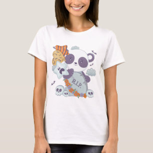 Cute Halloween Panda RIP Grave Skull Halloween Mug T-Shirt