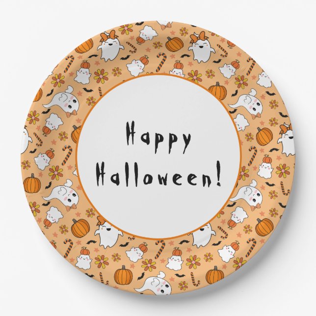 Cute Halloween Paper Plates (Front)