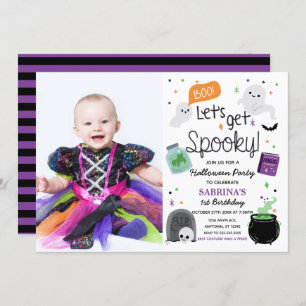 Cute Halloween Party Birthday photo Invitation
