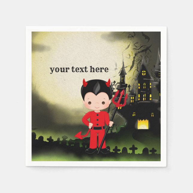 Cute Halloween party Devil Napkins (Front)